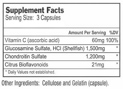 Glucosamine Chondroitin Supplement Facts